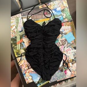 Yves Saint Laurent Vintage Swimsuit - fromt and back Ruched Design